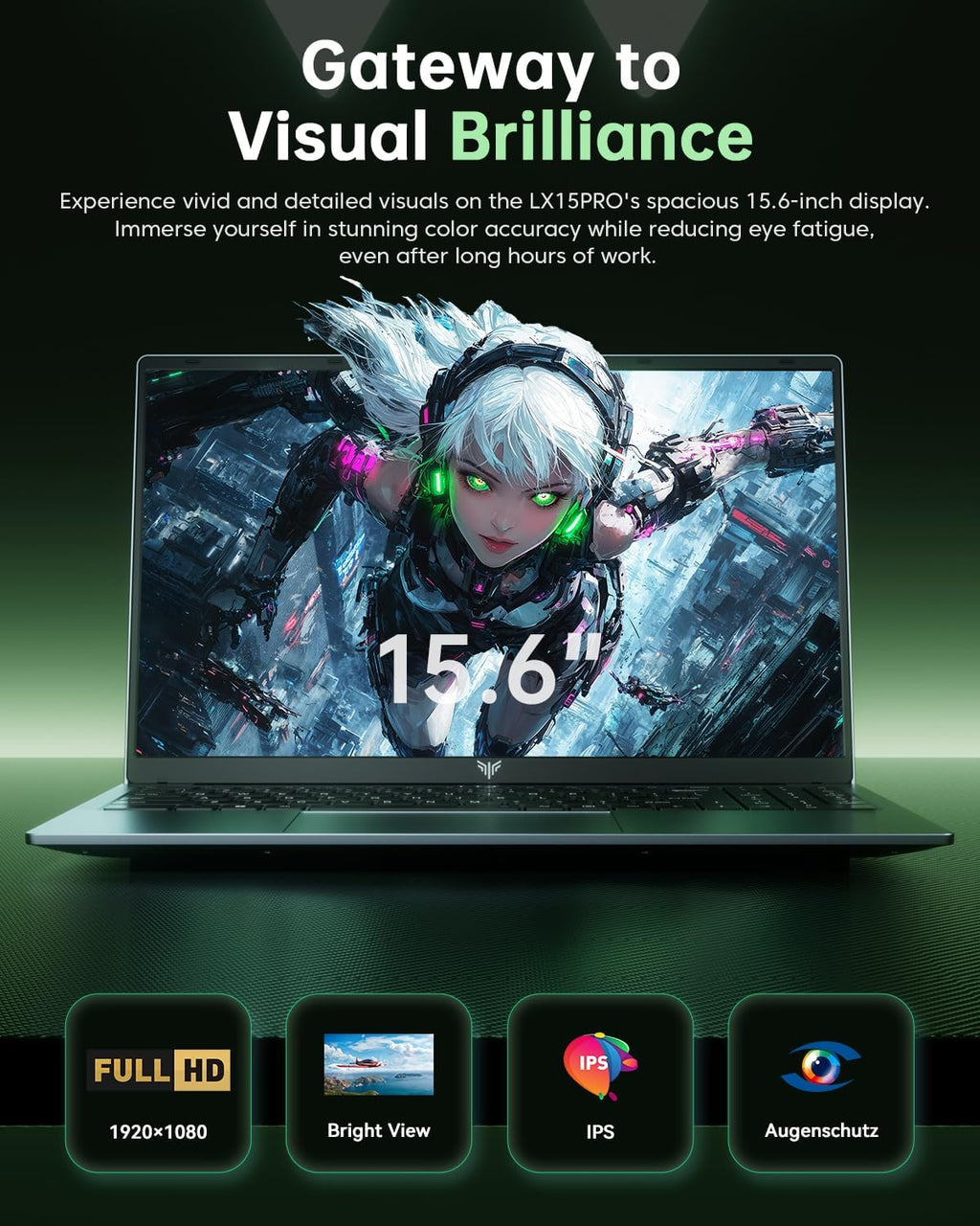KAIGERR Gaming Laptop 15.6-inch AMD Ryzen-7 5700U 16GB DDR4 512GB
